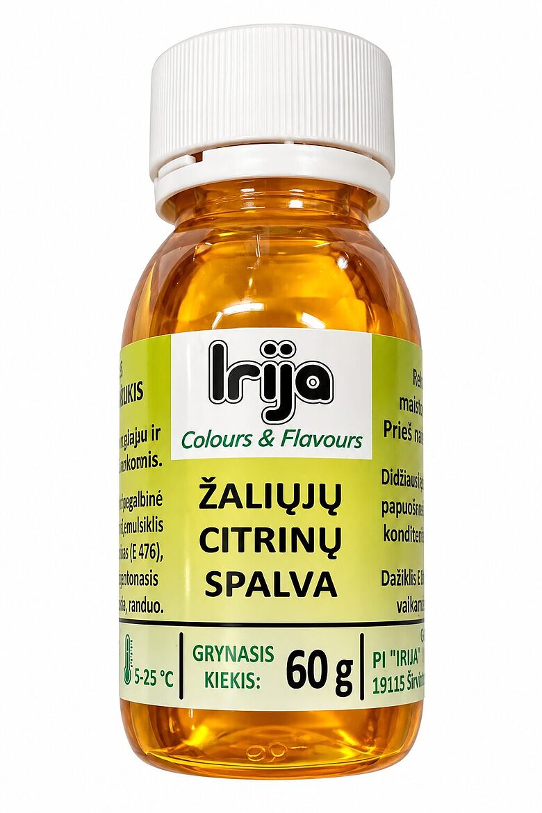 Žaliųjų citrinų spalvos maisto dažiklis šokoladui 60 g.