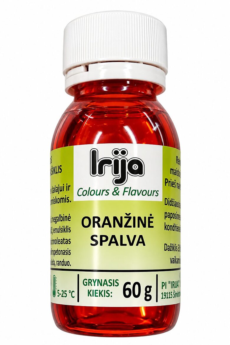 Oranžinės spalvos maisto dažiklis  šokoladui 60 g.