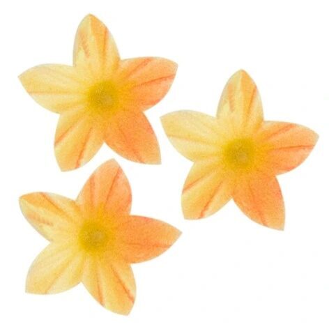 Mini vaflinės gėlytės geltonos , D2cm. - 20 vnt.