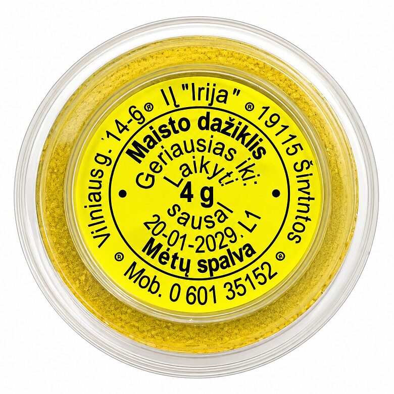 Mėtų spalvos maistinis dažiklis 4 g.