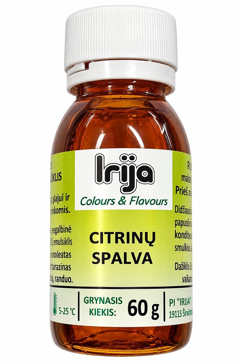 Citrinų spalvos maisto dažiklis šokoladui 60 g.