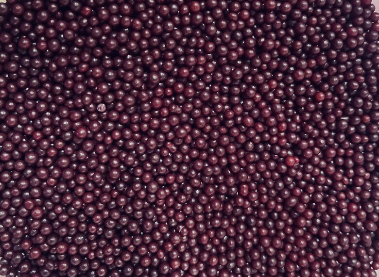 Cukriniai papuošimai - Tamsiai bordo spalvos 3mm 30g.