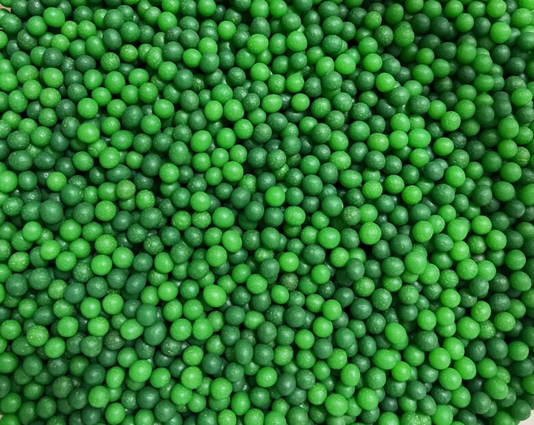 Cukriniai papuošimai -  Green pearls  4mm  30g