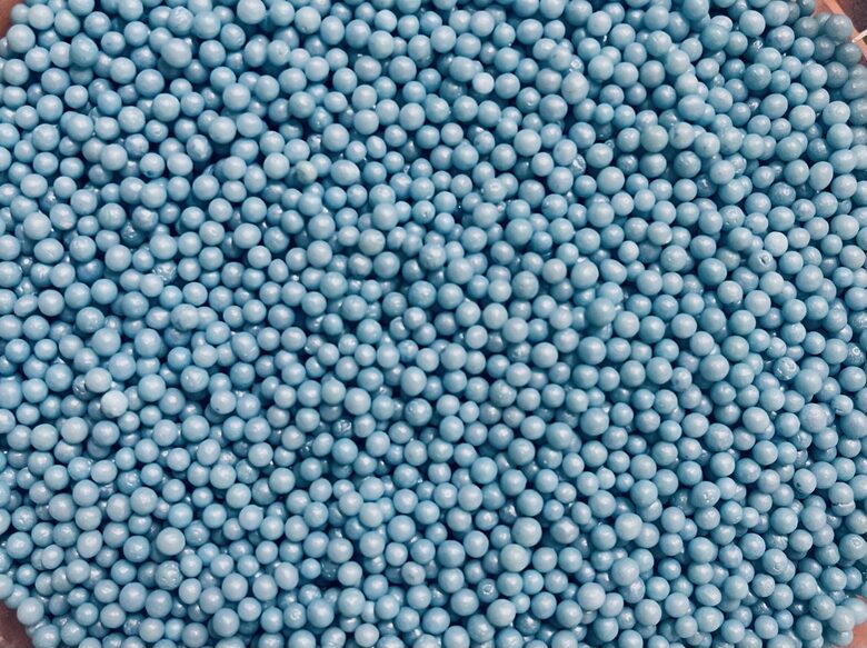 Cukrinių papuošimų  -  Baby  blue  pearls  3mm  30 g.