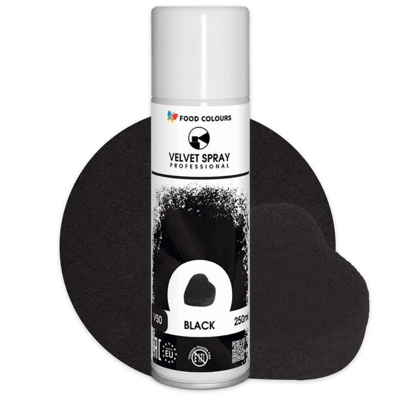 Juodas purškiamas velvetas - 250 ml.