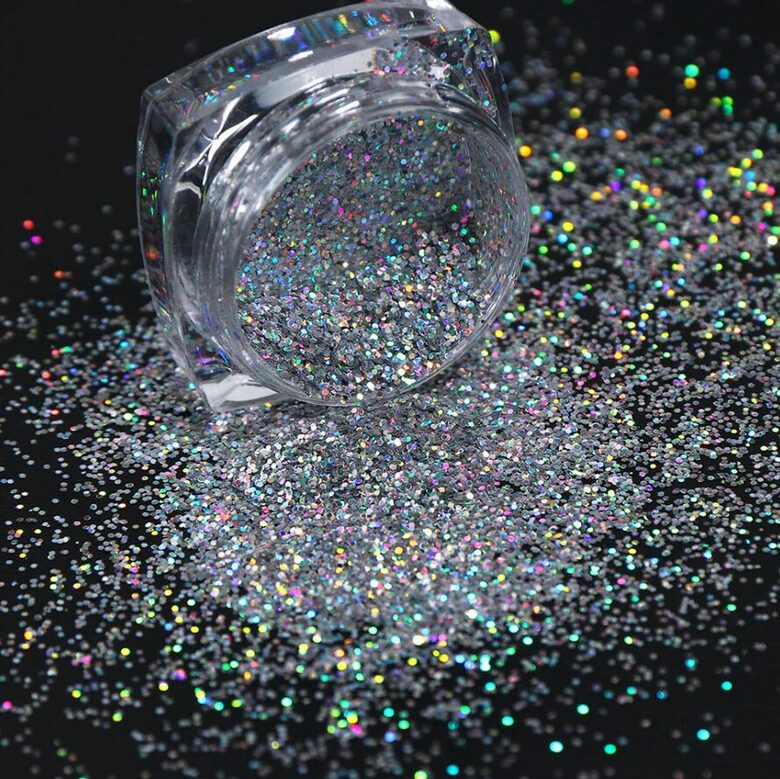 Sidabriniai holografiniai lazeriniai blizgučiai 0,2mm
