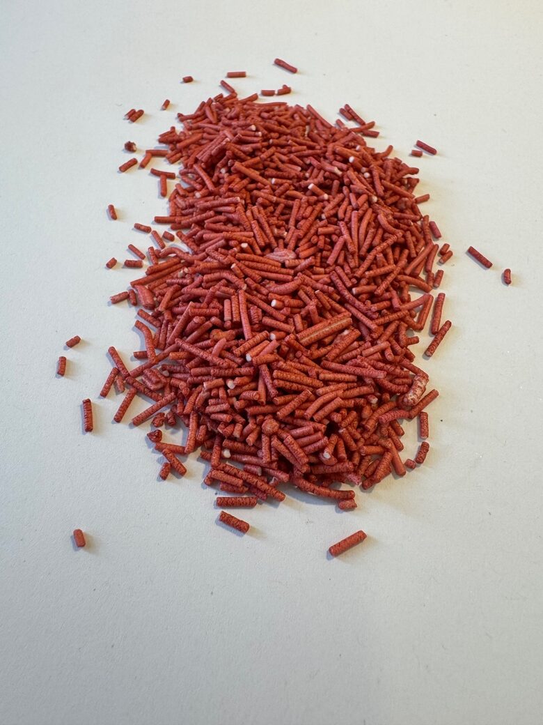Cukriniai papuošimai - raudoni pagaliukai 30g.