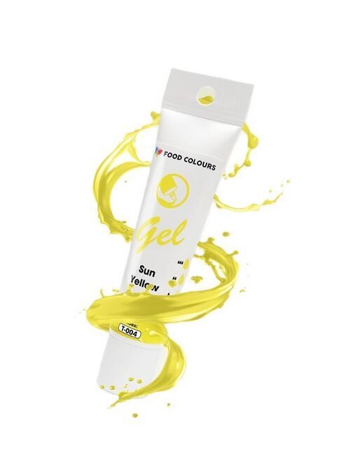 Saulės geltonumo (Sun Yellow)  spalvos geliniai dažai  - Food Colours 30g