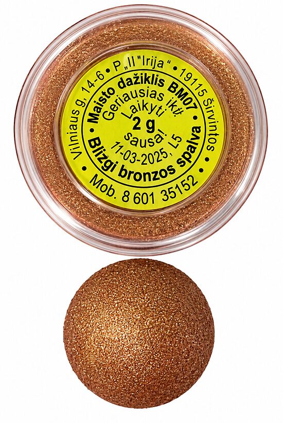 Sausi maistiniai dažai - Kandurinas  blizgi bronzos spalva 2g.