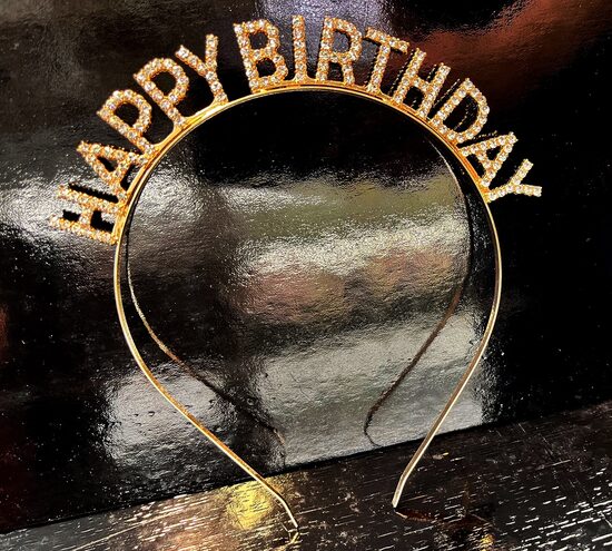 Karūna auksinės spalvos ( HAPPY BIRTHDAY ) 12,5cm
