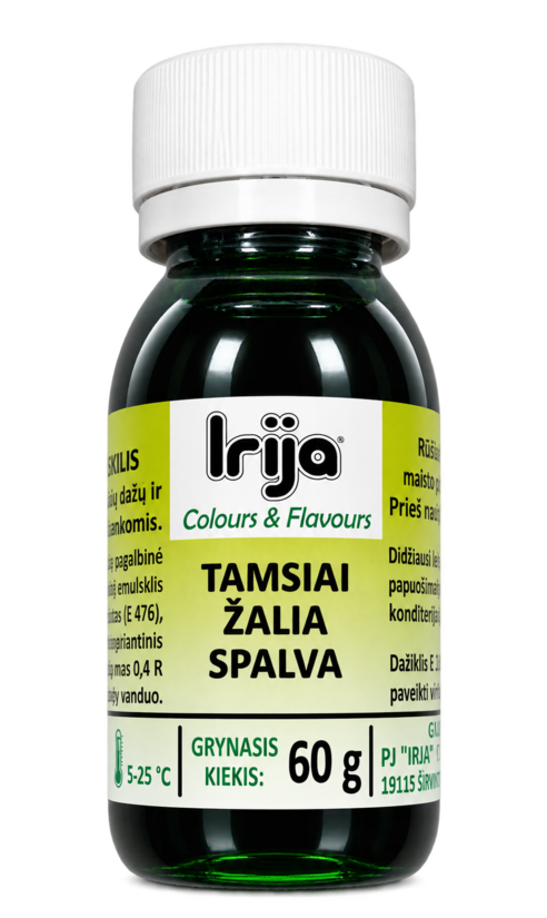 Tamsiai žalios spalvos maisto dažiklis 60 g.