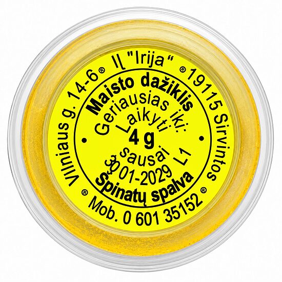 Špinatų spalvos maistinis dažiklis 4 g.