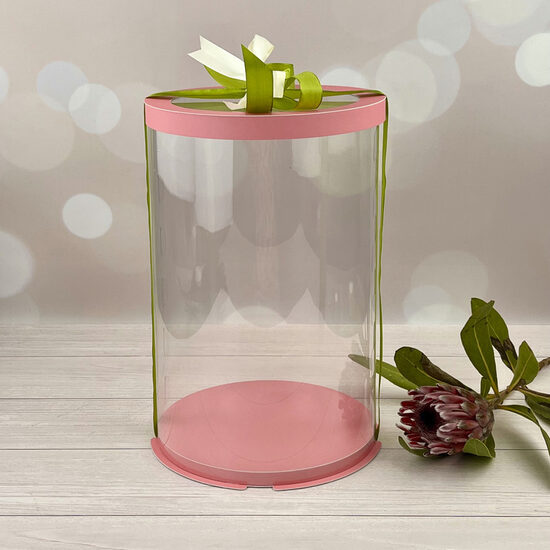 Skaidri dėžutė 25x40 Rožinė Tubus