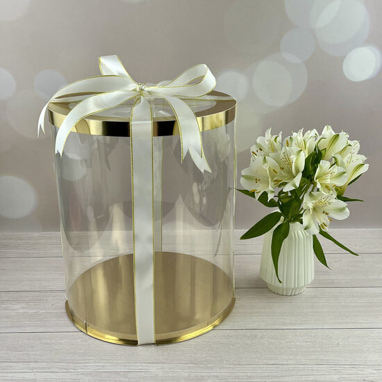 Skaidri dėžutė 30x35 Auksinė Tubus