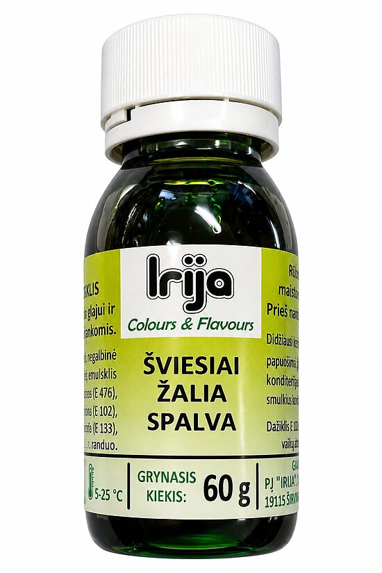 Šviesiai žalios spalvos maisto dažiklis šokoladui 60 g.