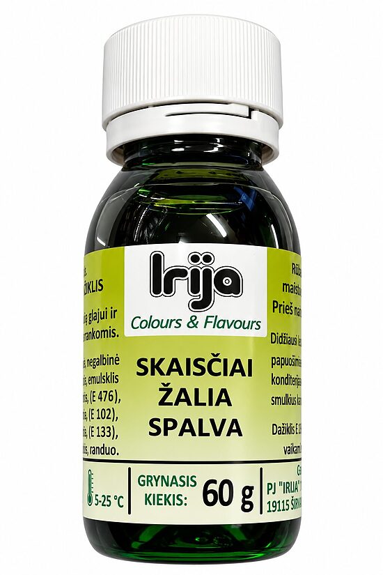 Skaisčiai žalios spalvos maisto dažiklis šokoladui 60 g.