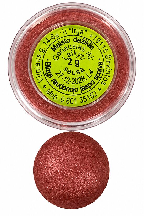 Sausi maistiniai dažai - Kandurinas  raodonojo jaspio spalva 2g.