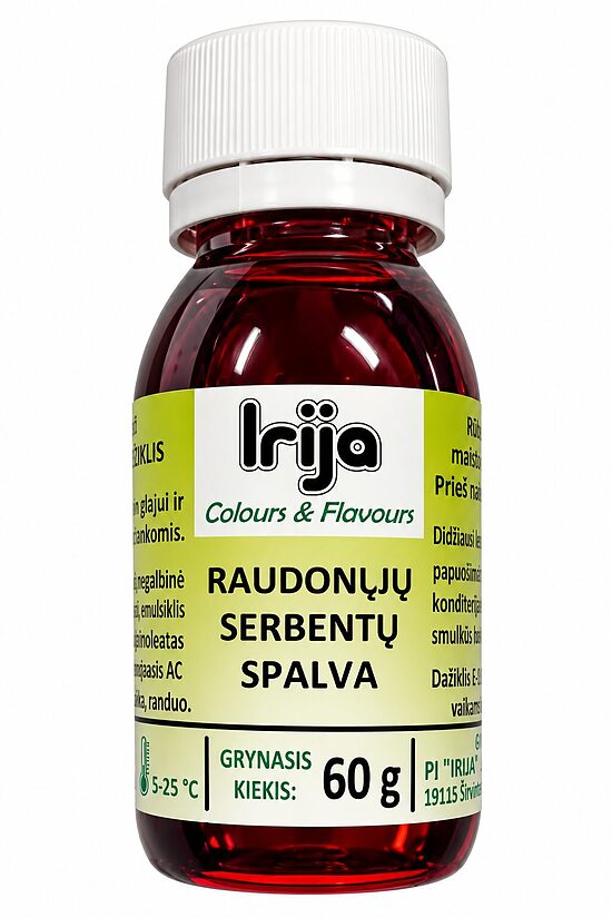 Raudonųjų serbentų spalvos maisto dažiklis šokoladui 60 g.