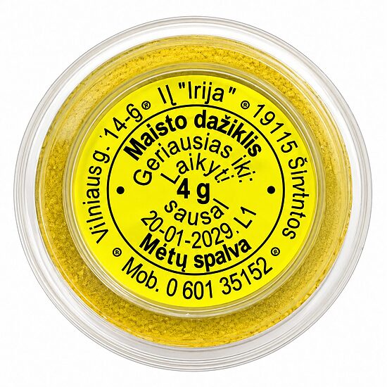 Mėtų spalvos maistinis dažiklis 4 g.