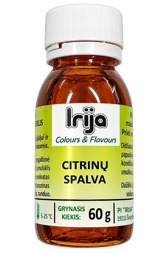 Citrinų spalvos maisto dažiklis šokoladui 60 g.