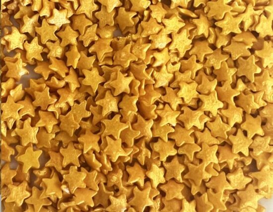 Cukriniai papuošimai - Gold stars 20g