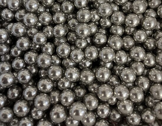 Cukriniai papuošimai "Metallic silver pearls  10mm" 30g