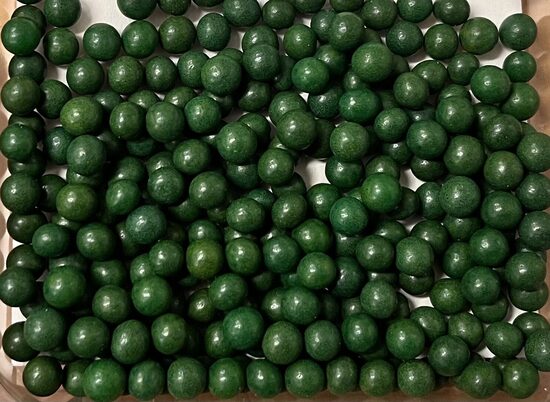 Cukriniai papuošimai -  Green pearls  7mm,  30g.