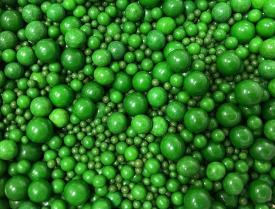 Cukriniai papuošimai " Green mix 3, 5, 7, 10mm" 30g