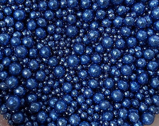 Cukriniai papuošimai -  Metallic Dark Blue, 3, 5, 7, 10mm,  30g.
