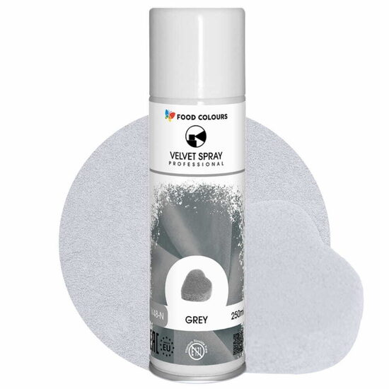 Pilkos spalvos purškiamas velvetas - 250 ml.