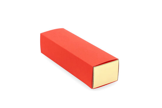 Raudonos spalvos dėžė saldainiams ir macarons sausainiams 200 x 50 x 50 mm 