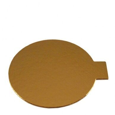 Aukso spalvos kartoninis padėkliukas Ø9cm, 100vnt