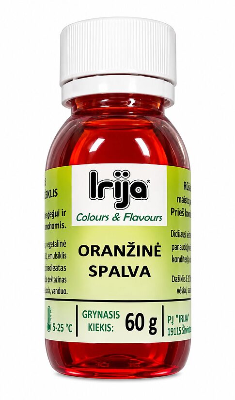 Oranžinės spalvos maisto dažiklis 60 g.