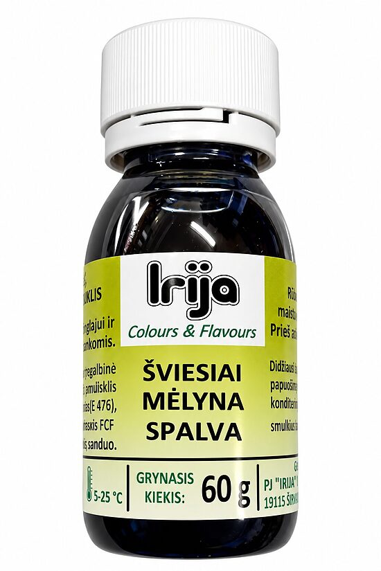 Šviesiai mėlynos spalvos maisto dažiklis šokoladui 60 g.