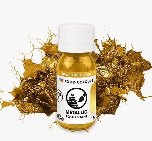 Food colours - Metaliniai skysti dažai (Honey gold) Medaus aukso spalva (18 ml) 