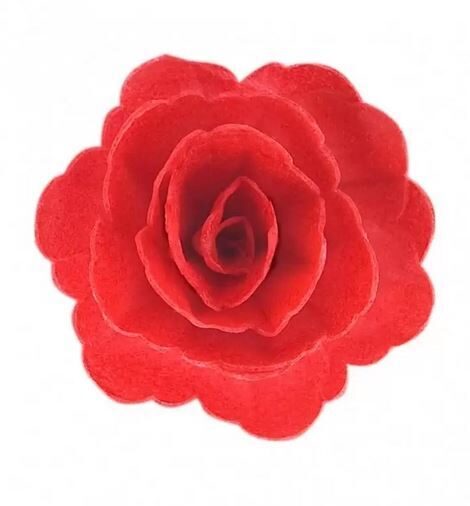 Raudona vaflinė rožė 4,5cm