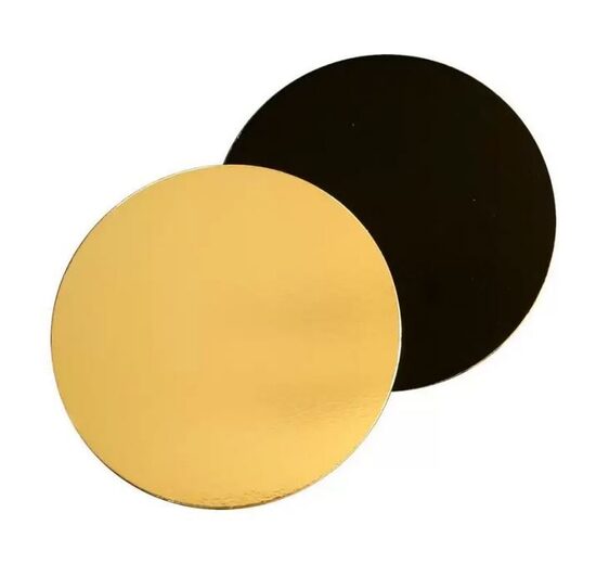 Dvipusis aukso ir juodas spalvos kartoninis padėkliukas Ø18cm