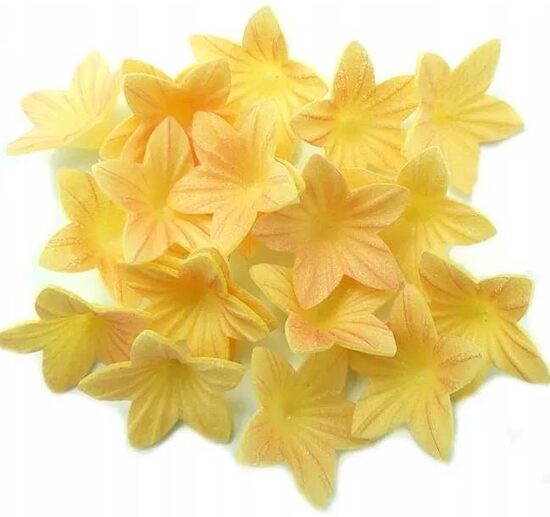 Mini vaflinės gėlytės geltonos , D2cm. - 20 vnt.