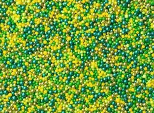 Cukrinių papuošimų mišinys -Žalia/geltona  nonparelė ( “Green”  ) 30 g.