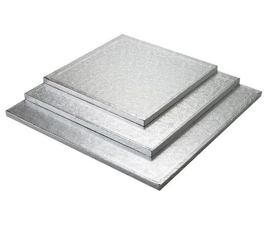 12mm storio padėklas 38×38 cm, sidabro spalvos