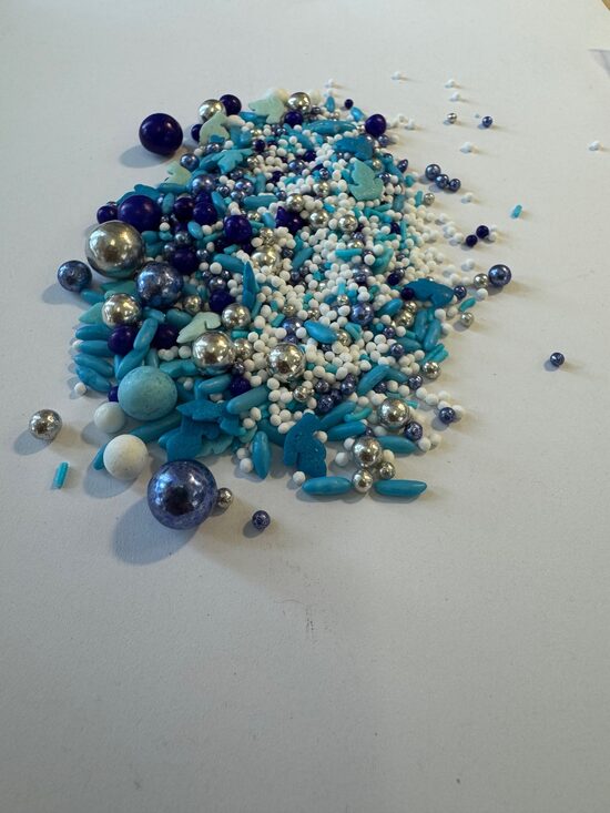 Cukriniai papuošimai - mėlyni 3 mix 30g.