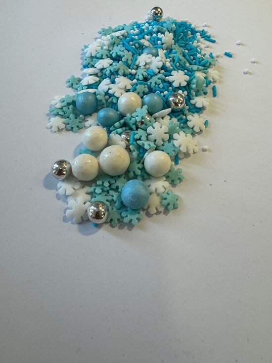 Cukriniai papuošimai - mėlynas kalėdinis mix 30g.