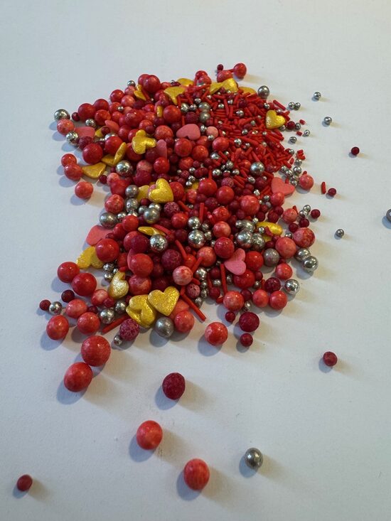 Cukriniai papuošimai - širdelės 3 mix 30g.