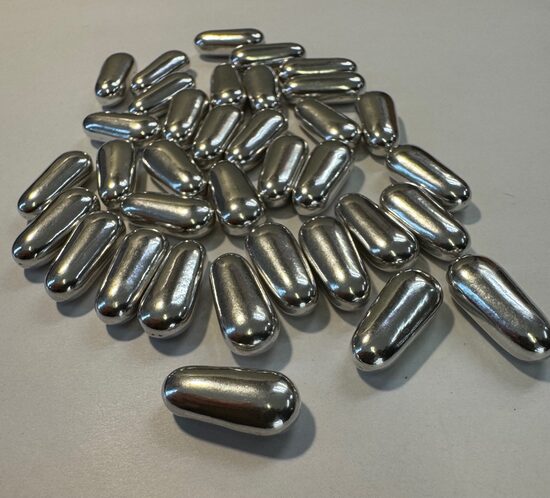 Cukriniai papuošimai - Stambios lazdelės sidabro spalvos 30g.