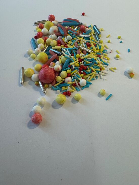 Cukriniai papuošimai - šventinis spalvotas mix 30g.