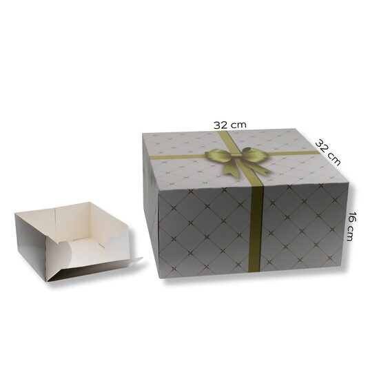Torto dėžutė 32x32x16cm su kaspino spauda