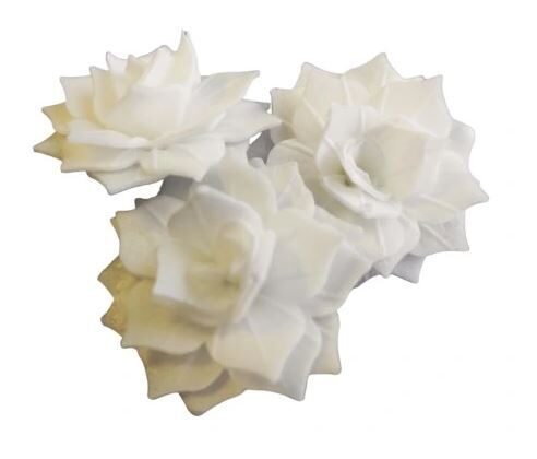 Balta vaflinė rožė  3,7 cm. 1vnt