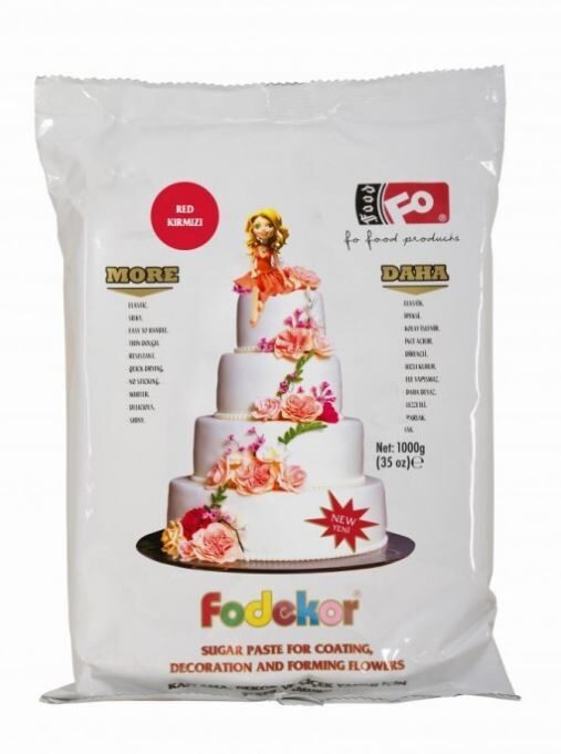 Cukraus masė - raudona (250 g.) - Fodekor 