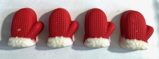 Šokoladinis papuošimas - Kalėdinė pirštinė