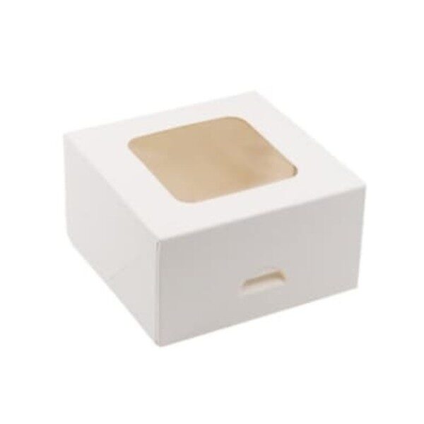 Dėžutės su langeliu baltos 13x13x7 cm